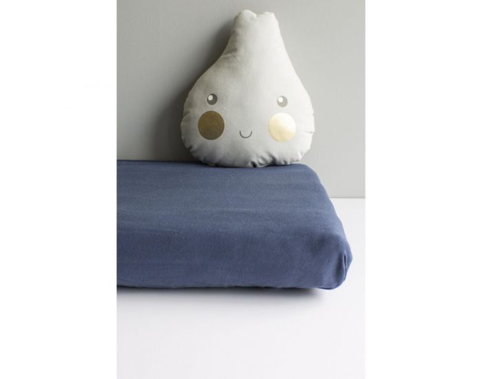 KADOLIS Drap Housse Coton Bio pour lit Bb - Bleu Marine (8)