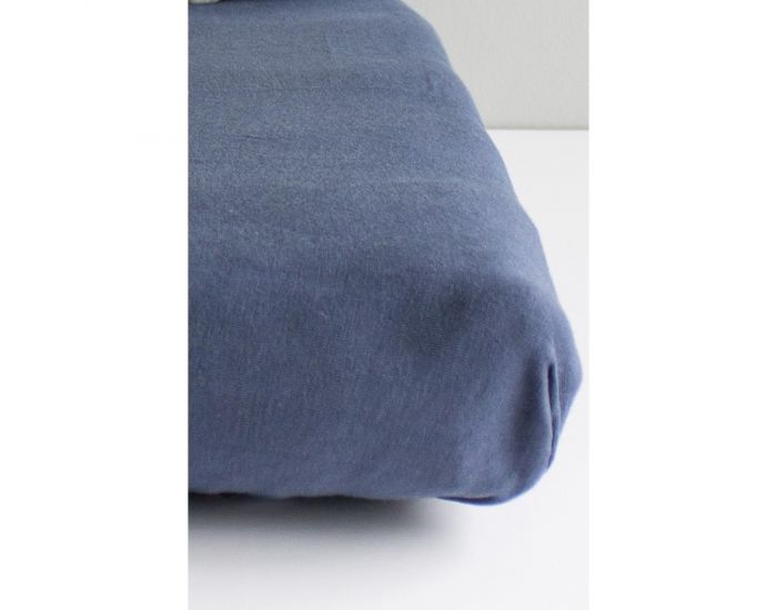 KADOLIS Drap housse COTON BIO pour lit Bb - Bleu (53)