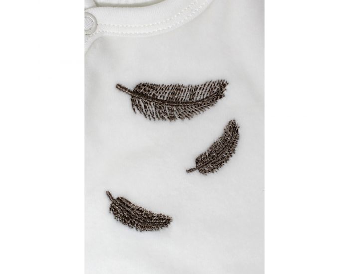 KADOLIS Pyjama Bb en Coton Bio - Plumes colores Beige (3)