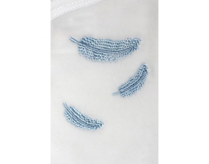 KADOLIS Pyjama Bb en Coton Bio - Plumes colores Bleu ciel (2)