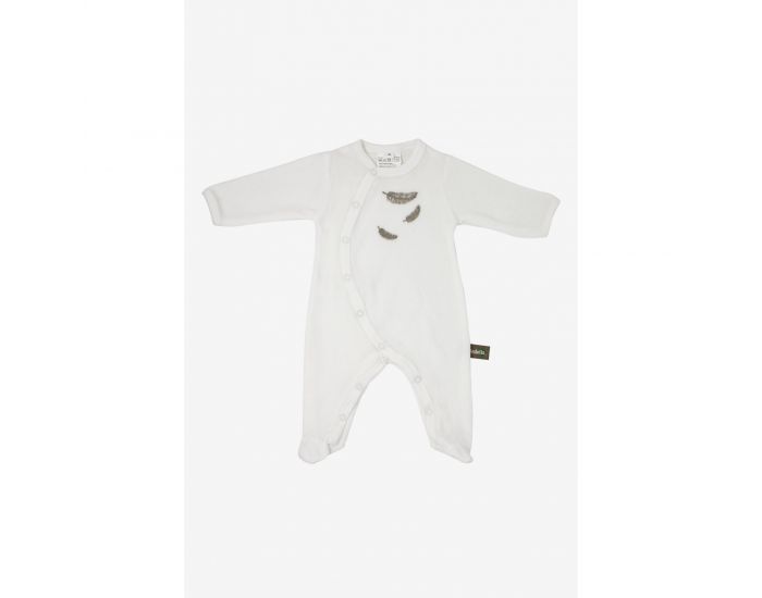 KADOLIS Pyjama Bb en Coton Bio - Plumes colores Bleu ciel (4)