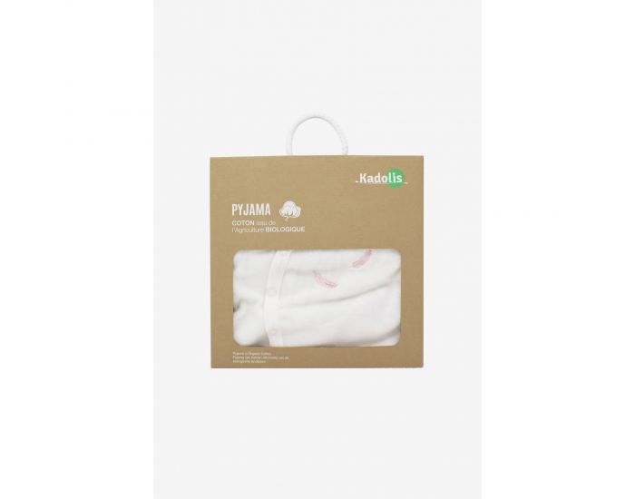 KADOLIS Pyjama Bb en Coton Bio - Plumes colores Rose ple (2)