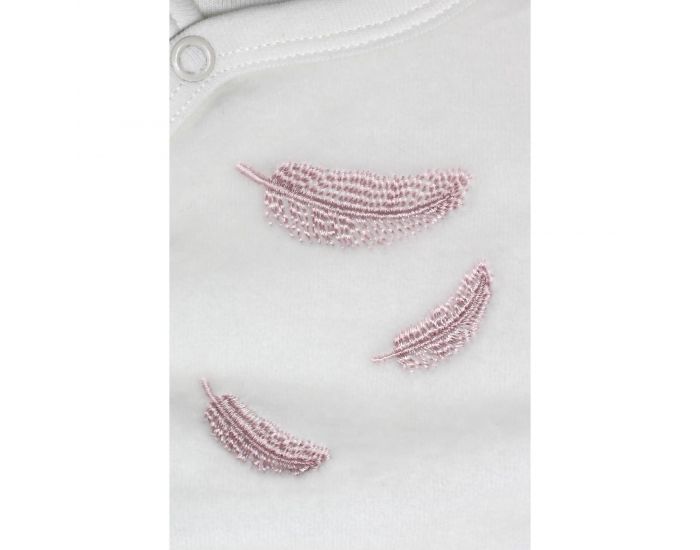 KADOLIS Pyjama Bb en Coton Bio - Plumes colores Rose ple (3)