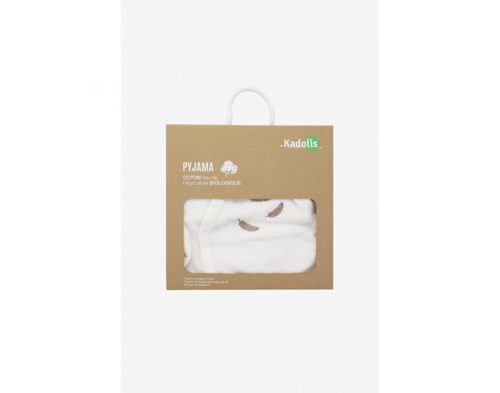 KADOLIS Pyjama Bb en Coton Bio - Plumes colores Rose ple (6)