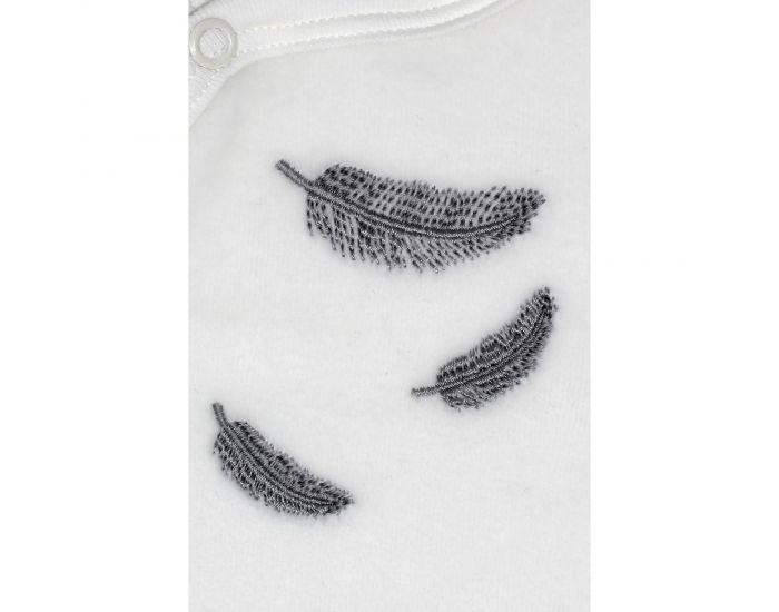 KADOLIS Pyjama Bb en Coton Bio - Plumes colores Gris (3)