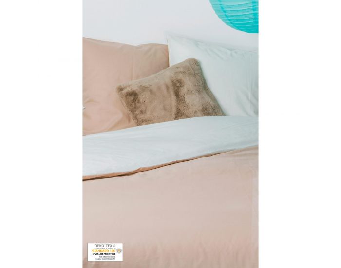 KADOLIS Housse de couette Adulte en coton bio + 2 taies Bicolores Violet (15)