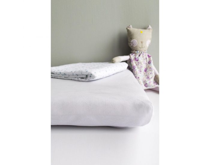 KADOLIS Drap Housse en Coton Bio - Berceau/landau Gris clair (3)