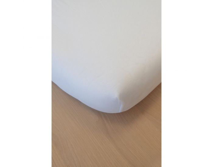 KADOLIS Drap Housse Coton Bio - Berceau/landau Bleu (24)