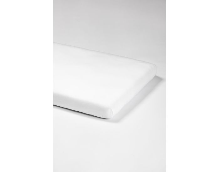 KADOLIS Drap Housse en Coton Bio - Berceau/landau Blanc (1)