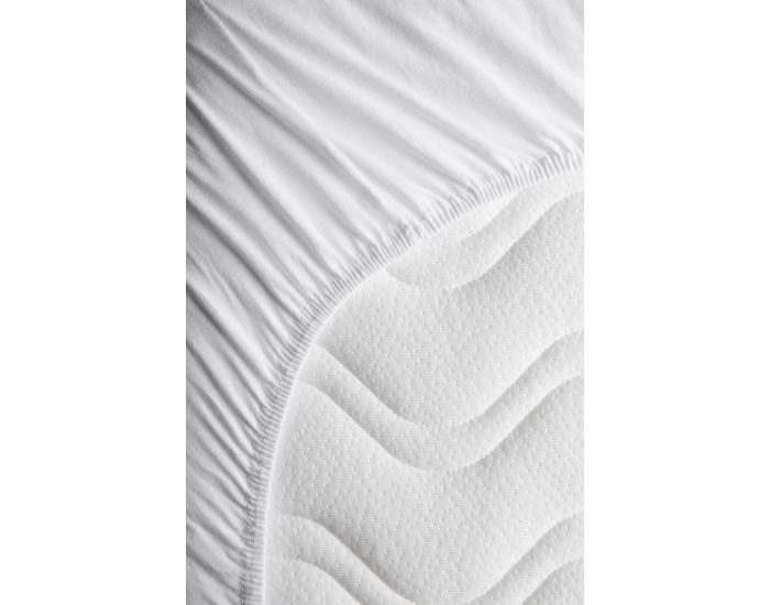 KADOLIS Drap Housse en Coton Bio - Berceau/landau Blanc (2)