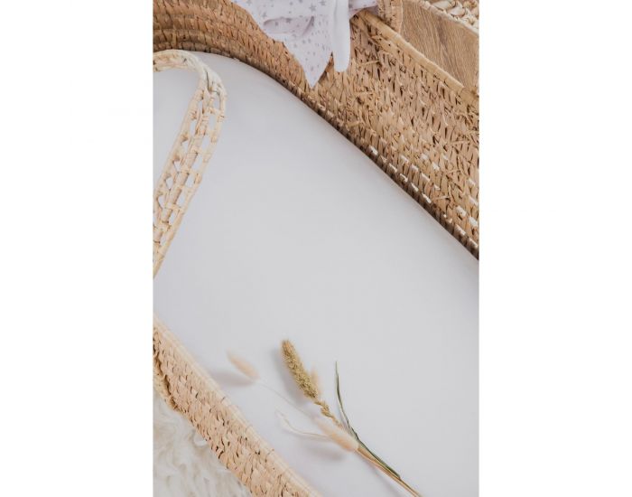 KADOLIS Drap Housse en Coton Bio - Berceau/landau Blanc (11)