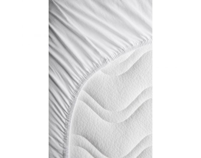 KADOLIS Drap Housse en Coton Bio - Berceau/landau Blanc (5)