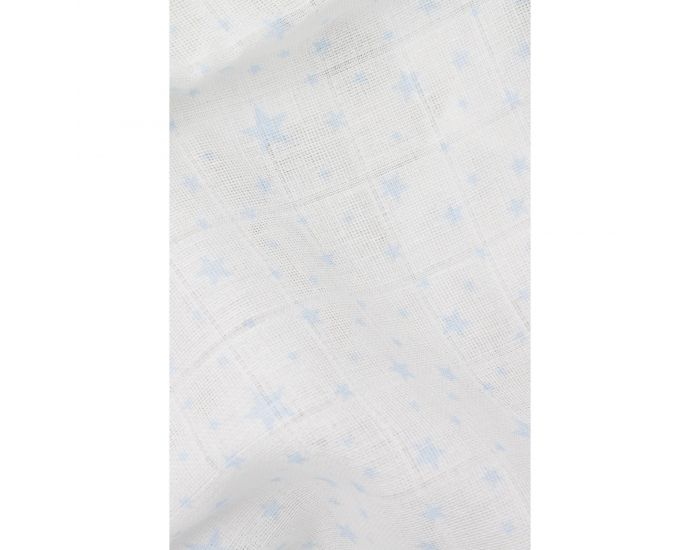 KADOLIS Lot de 2 Maxi langes 100% Coton Bio imprims Etoiles Bleu ciel 120 x 120 cm (2)