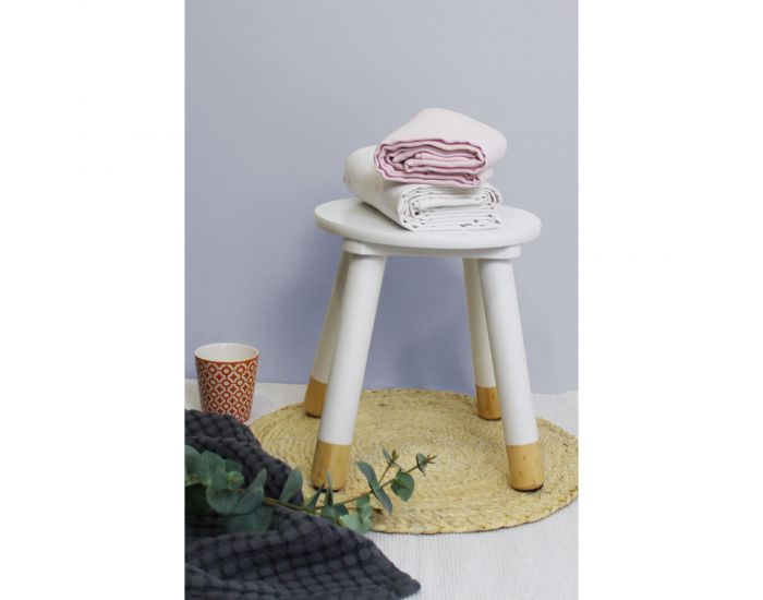 KADOLIS Lot de 2 Maxi langes 100% coton bio imprims Etoiles Rose ple 120 x 120 cm (18)