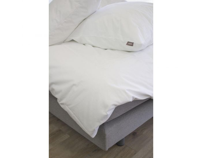 KADOLIS Housse de couette adulte + taies Coton bio Blanc (1)