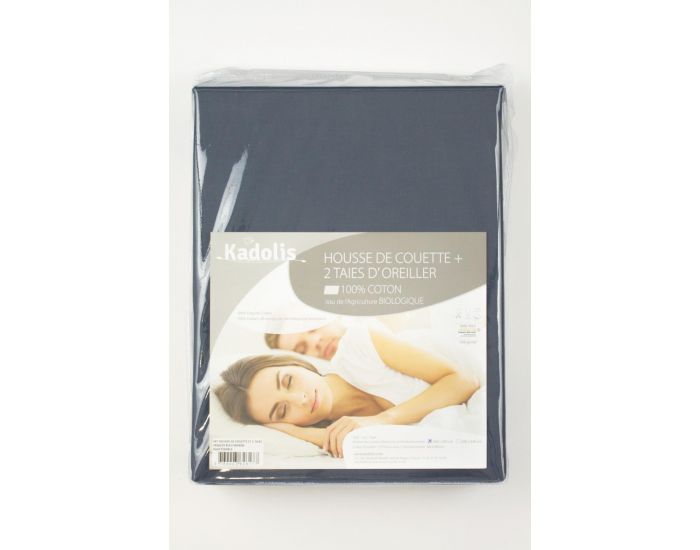 KADOLIS Housse de couette adulte + taies Coton bio Rose poudr (4)