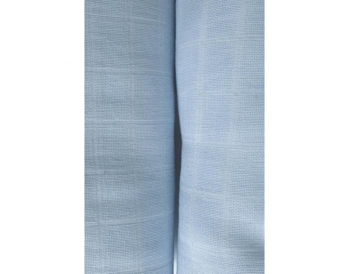 KADOLIS Lot de 2 Maxi langes 100% coton bio imprims Ronds Bleu ciel 120 x 120 cm (3)