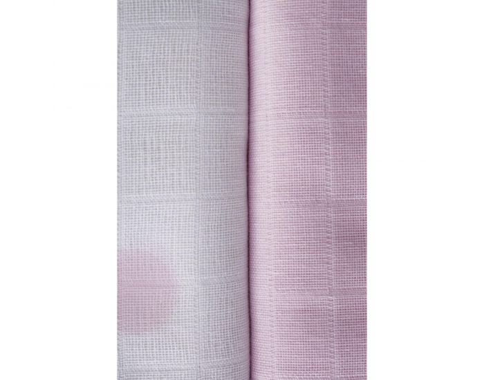 KADOLIS Lot de 2 Maxi langes 100% Coton Bio imprims Ronds Rose ple  120 x 120 cm (2)
