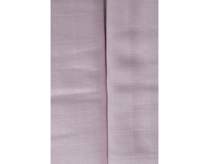 KADOLIS Lot de 2 Maxi langes 100% Coton Bio imprims Ronds Rose ple  120 x 120 cm (3)