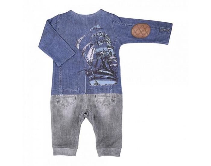 SEVIRA KIDS Combinaison bb garon en coton biologique - Joe Gris (7)