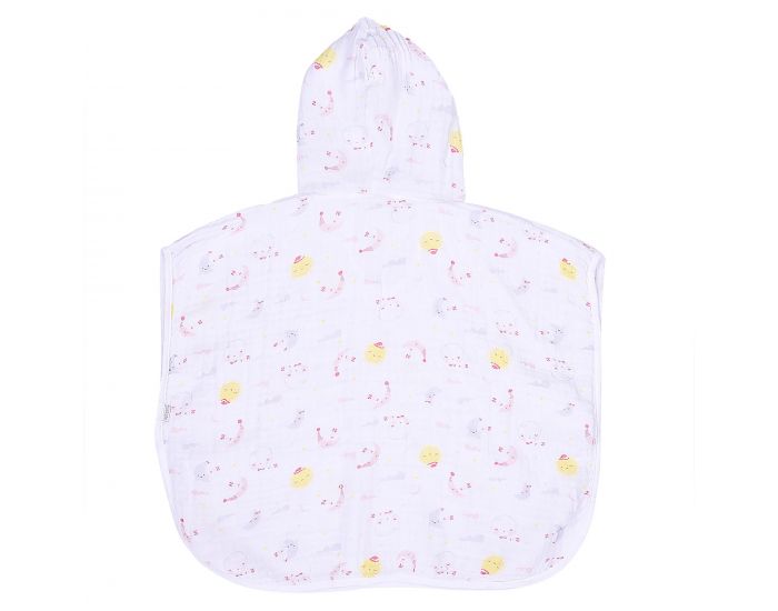 SEVIRA KIDS Poncho de bain bb et enfant en mousseline de coton bio - Dreams Rose (1)