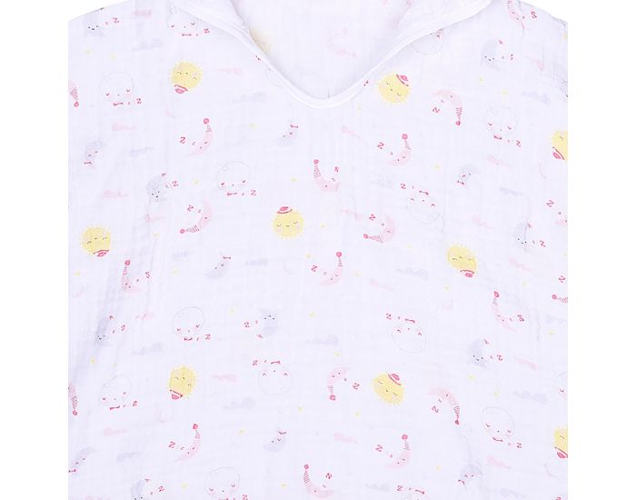 SEVIRA KIDS Poncho de bain bb et enfant en mousseline de coton bio - Dreams Rose (2)