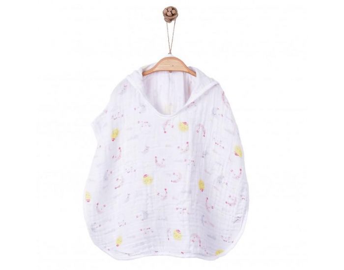 SEVIRA KIDS Poncho de bain bb et enfant en mousseline de coton bio - Dreams Rose (11)