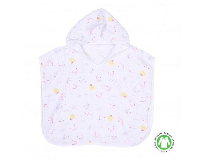 SEVIRA KIDS Poncho de bain bb et enfant en mousseline de coton bio - Dreams Rose (8)