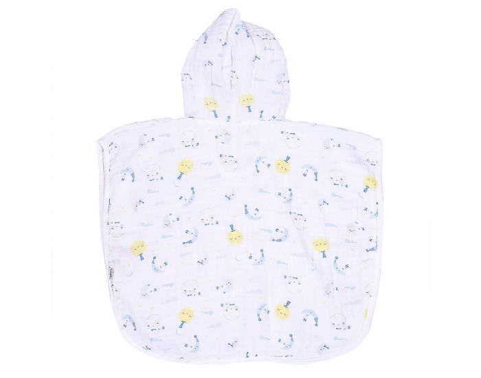 SEVIRA KIDS Poncho de bain bb et enfant en mousseline de coton bio - Dreams Bleu (1)