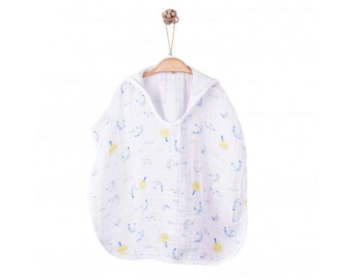 SEVIRA KIDS Poncho de bain bb et enfant en mousseline de coton bio - Dreams Bleu (11)