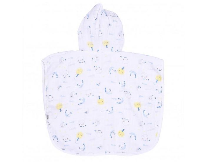 SEVIRA KIDS Poncho de bain bb et enfant en mousseline de coton bio - Dreams Bleu (9)