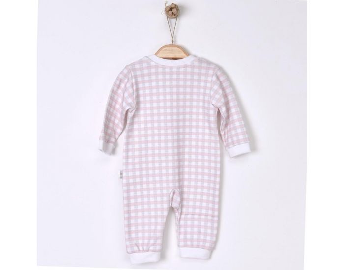 SEVIRA KIDS Combi bb zipe en coton biologique GOTS de 1 mois  12 mois - Collection Vichy Rose (1)