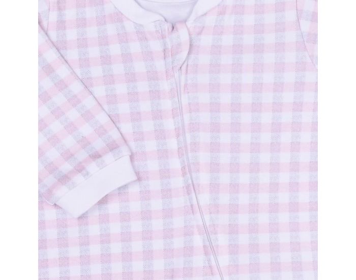 SEVIRA KIDS Combi bb zipe en coton biologique GOTS de 1 mois  12 mois - Collection Vichy Rose (10)