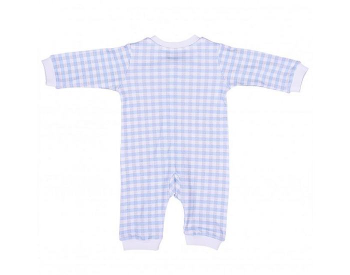 SEVIRA KIDS Combi bb zipe en coton biologique GOTS de 1 mois  12 mois - Collection Vichy Bleu (9)
