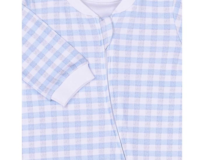 SEVIRA KIDS Combi bb zipe en coton biologique GOTS de 1 mois  12 mois - Collection Vichy Bleu (10)