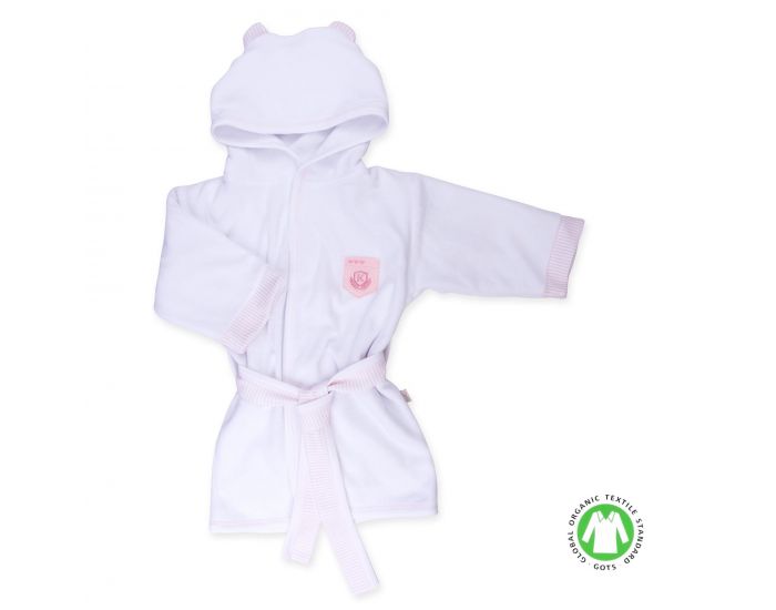 SEVIRA KIDS Peignoir bb et enfant  capuche en coton bio GOTS - Dreams Rose (11)