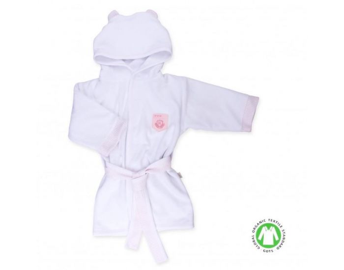SEVIRA KIDS Peignoir bb et enfant  capuche en coton bio GOTS - Dreams Rose (15)