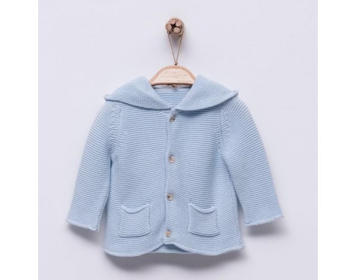 SEVIRA KIDS Cardigan bb en tricot - maille de coton biologique Bleu (2)