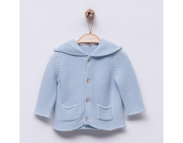 SEVIRA KIDS Cardigan bb en tricot - maille de coton biologique Bleu (5)
