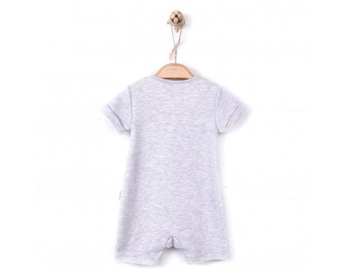 SEVIRA KIDS Combishort barboteuse bb en coton biologique - Emotions Gris (7)