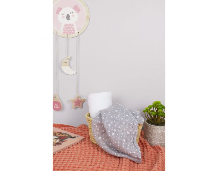 KADOLIS Lot de 2 Maxi langes ultra doux Tencel et coton bio Etoiles 115x115 cm (3)