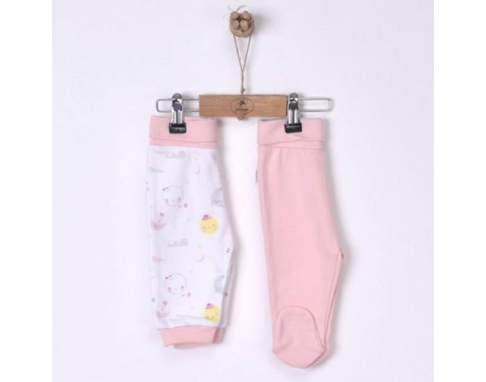 SEVIRA KIDS Lot de 2 pantalons bb en coton bio - Dreams Bleu (20)