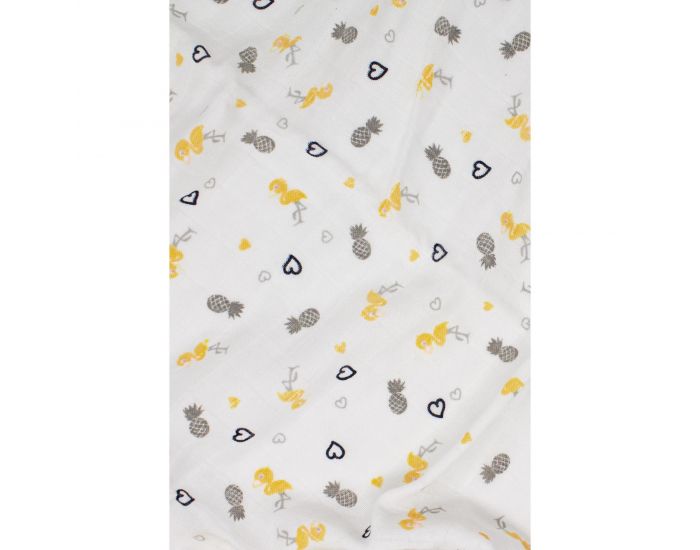 KADOLIS Lot de 2 Maxi langes Tencel et Coton Bio motifs Flamants (2)