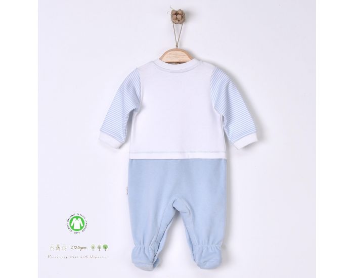 SEVIRA KIDS Pyjama dors-bien en coton biologique et velours -Dreams Bleu (1)