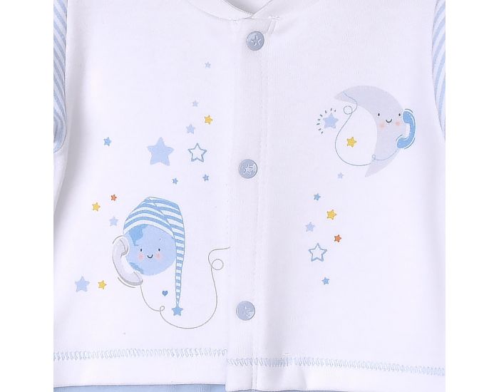 SEVIRA KIDS Pyjama dors-bien en coton biologique et velours -Dreams Bleu (2)