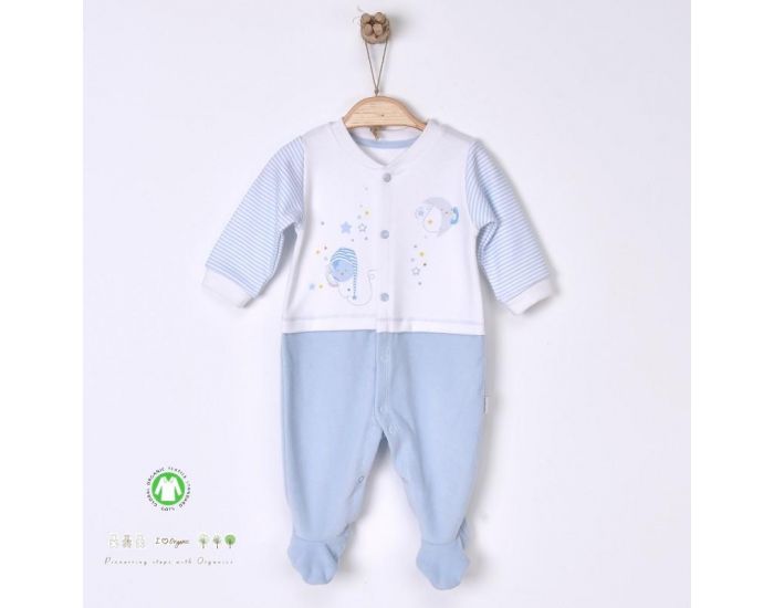 SEVIRA KIDS Pyjama dors-bien en coton biologique et velours -Dreams Bleu (3)