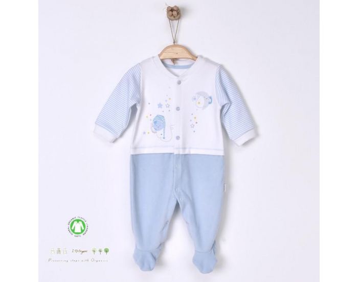 SEVIRA KIDS Pyjama dors-bien en coton biologique et velours -Dreams Bleu (6)