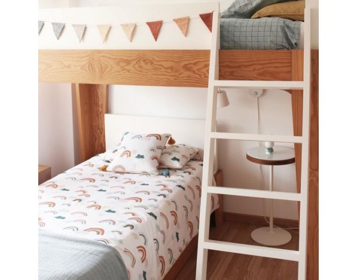 SEVIRA KIDS Drap housse bb en coton certifi - Collection Premium - Arc en Ciel (10)