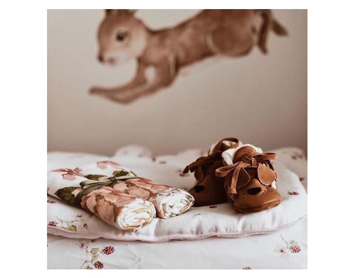 SEVIRA KIDS Drap housse bb en coton certifi - Collection Premium - Framboise (2)