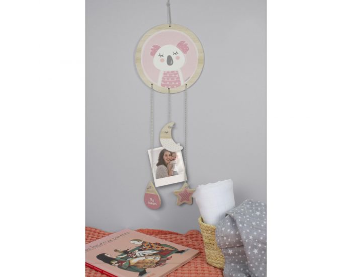 KADOLIS Porte-message Attrape-rve en bois - Koala Rose (9)